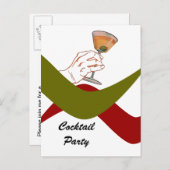 Briefkaart Retro Housewarming Cocktail Party Marti (Voorkant / Achterkant)