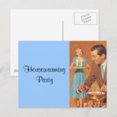 Briefkaart  retro Housewarming Party Favors (Voorkant / Achterkant)