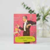 Briefkaart Retro Man Toast Toast Housewarming Part (Staand voorkant)