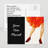 Briefkaart Retro Marilyn Red Dress verplaatst nieu (Voorkant / Achterkant)