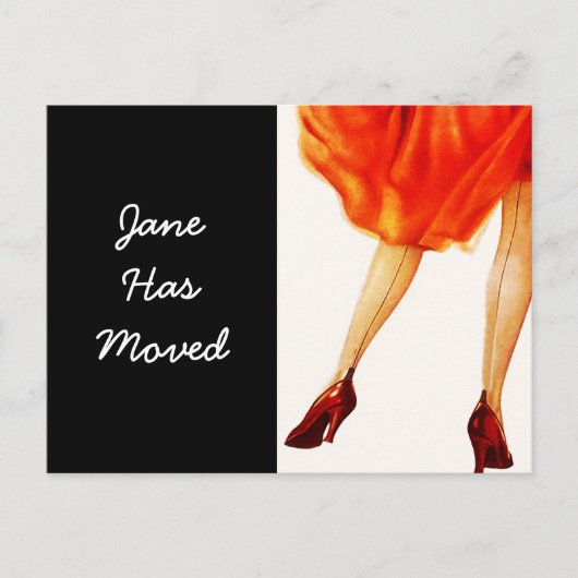 Briefkaart Retro Marilyn Red Dress verplaatst nieu (Voorkant)