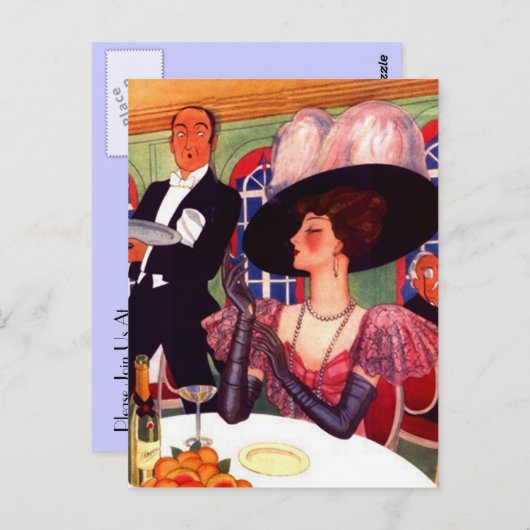 Briefkaart Retro Modes Vintage Edwardian Style (Voorkant / Achterkant)