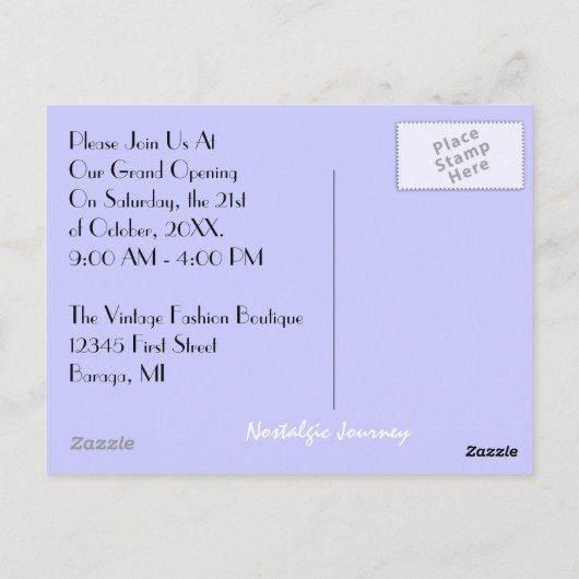 Briefkaart Retro Modes Vintage Edwardian Style (Achterkant)