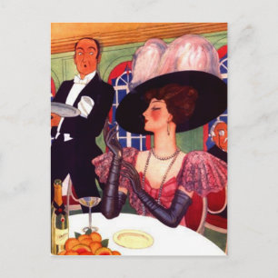 Briefkaart Retro Modes Vintage Edwardian Style