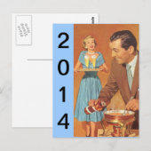 Briefkaart retro nieuwe jaren oud  Fun (Voorkant / Achterkant)