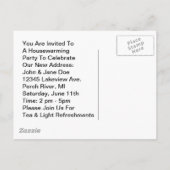 Briefkaart retro-paar Housewarming Party (Achterkant)