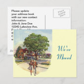 Briefkaart Retro paar We hebben verhuisd nieuw adr (Voorkant / Achterkant)