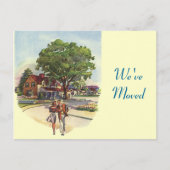 Briefkaart Retro paar We hebben verhuisd nieuw adr (Voorkant)