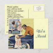 Briefkaart Retro paar We hebben zijn haar & huis v (Voorkant / Achterkant)