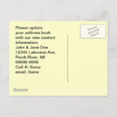 Briefkaart Retro paar We hebben zijn haar & huis v (Achterkant)