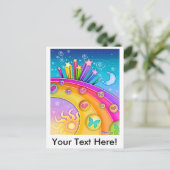 Briefkaart - Retro Pop Art Sixties Sky (Staand voorkant)