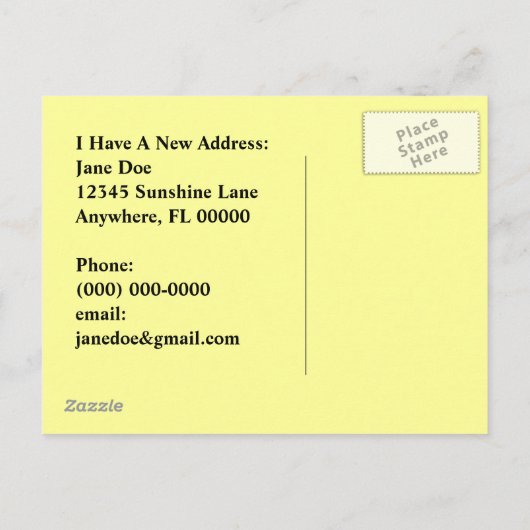 Briefkaart Retro Reizen Contact Nieuw Adreswijzigi (Achterkant)