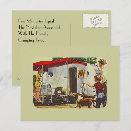Briefkaart Retro Reizen Trailer Camping Trip (Voorkant / Achterkant)