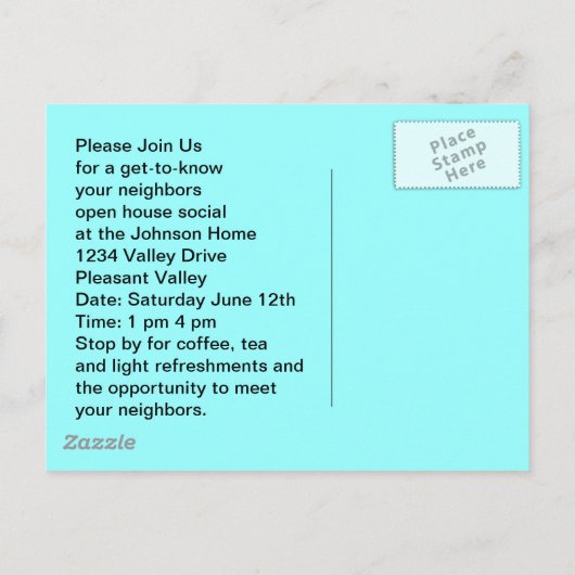 Briefkaart Retro Social Block Party-pc (Achterkant)