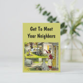 Briefkaart Retro Social Block Party-pc (Staand voorkant)