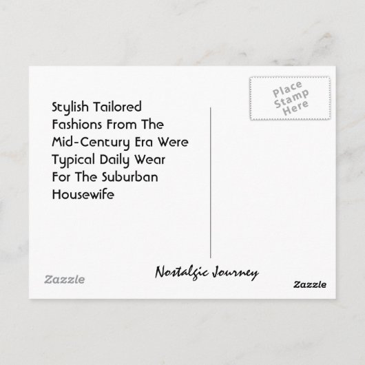 Briefkaart Retro Stijlvolle Modes uit de middeleeu (Achterkant)