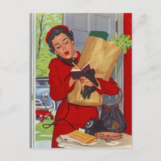 Briefkaart Retro Stijlvolle Modes uit de middeleeu (Voorkant)