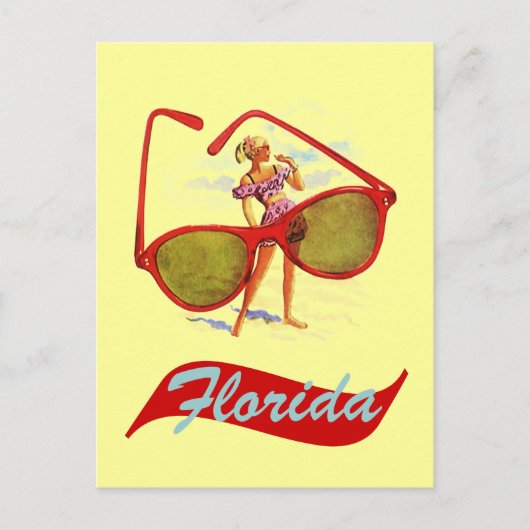 Briefkaart Retro Sunshine State Florida FLA (Voorkant)