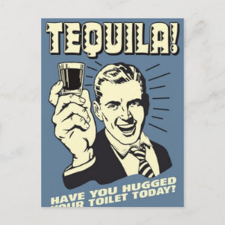briefkaart, retro, tequila briefkaart
