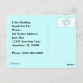 Briefkaart Retro Vacation Contact of Winter Addres (Achterkant)