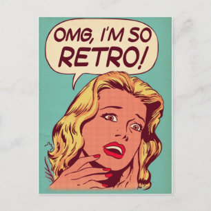 briefkaart, retro, vrouwen briefkaart