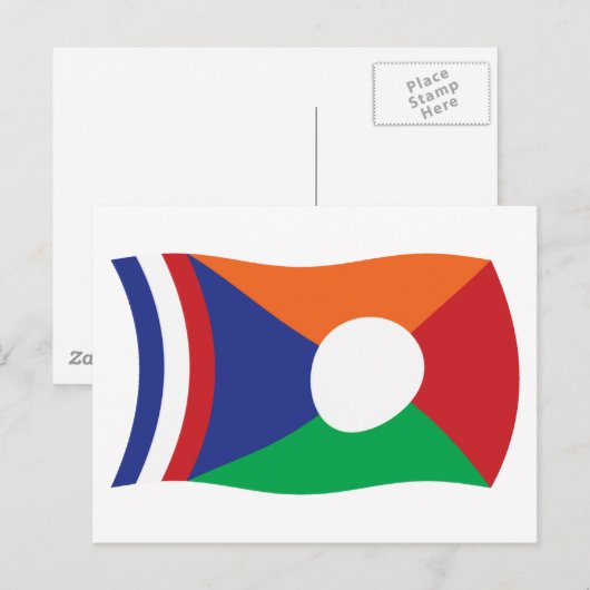 Briefkaart reunion Flag (Voorkant / Achterkant)