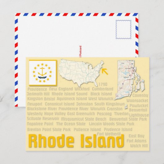 Briefkaart "Rhode Island" (Voorkant / Achterkant)
