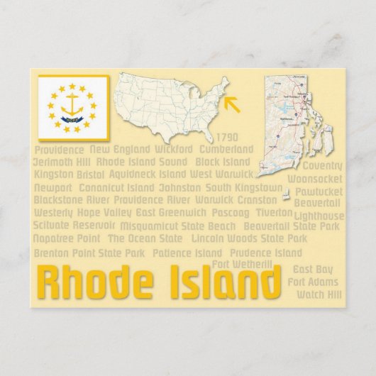 Briefkaart "Rhode Island" (Voorkant)