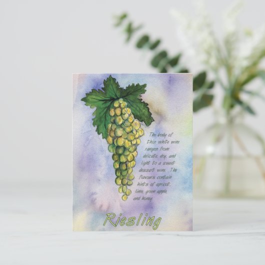 Briefkaart Riesling Wine Grapes (Staand voorkant)
