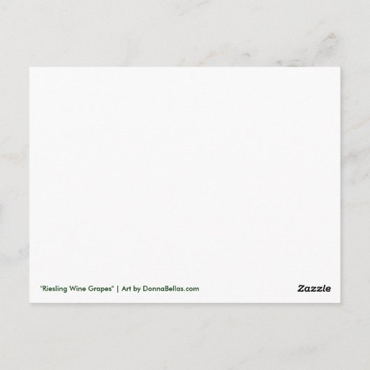 Briefkaart Riesling Wine Grapes (Achterkant)