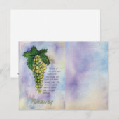 Briefkaart rijpe witte wijndruiven (Voorkant / Achterkant)