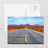 Briefkaart Road tot Monument Valley, Utah, Verenig (Voorkant / Achterkant)