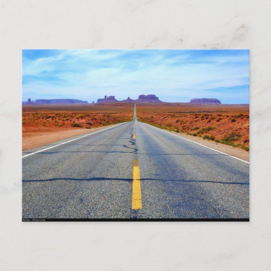 Briefkaart Road tot Monument Valley, Utah, Verenig (Voorkant)