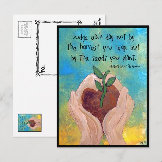 Briefkaart: Robert Louis Stevenson Quote Schilderi Briefkaart (Voorkant / Achterkant)