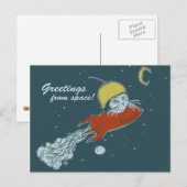 briefkaart - rocketship (Voorkant / Achterkant)