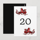 Briefkaart rode drakentabelnummer (Voorkant / Achterkant)