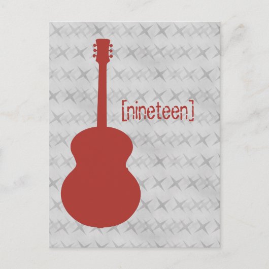 Briefkaart rode gitaar Grunge Table (Voorkant)