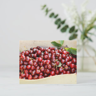 Briefkaart rode kersen