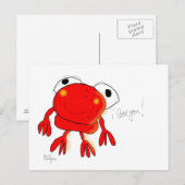 briefkaart "rode kikker" (Voorkant / Achterkant)