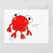 briefkaart "rode kikker" (Voorkant)