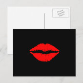 Briefkaart rode lippen (Voorkant / Achterkant)