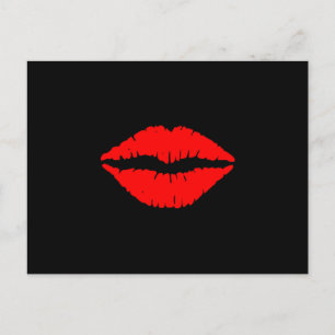 Briefkaart rode lippen
