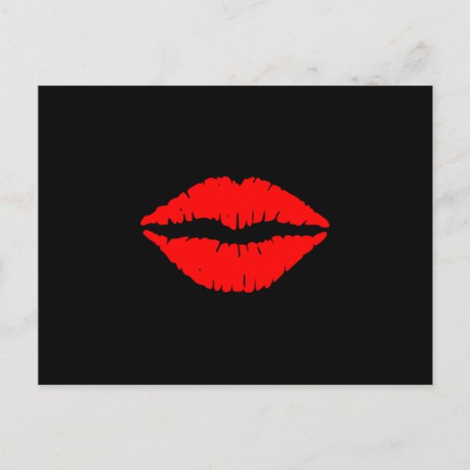 Briefkaart rode lippen (Voorkant)