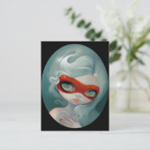 briefkaart "Rode masker" (Staand voorkant)