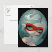 briefkaart "Rode masker" (Voorkant / Achterkant)