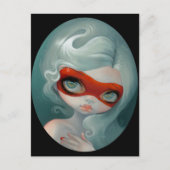 briefkaart "Rode masker" (Voorkant)