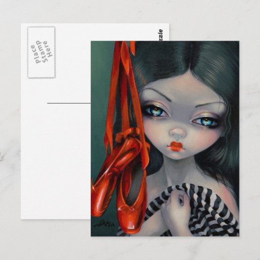 briefkaart "Rode schoenen" (Voorkant / Achterkant)