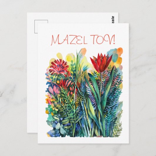 Briefkaart rode tulp (Voorkant / Achterkant)