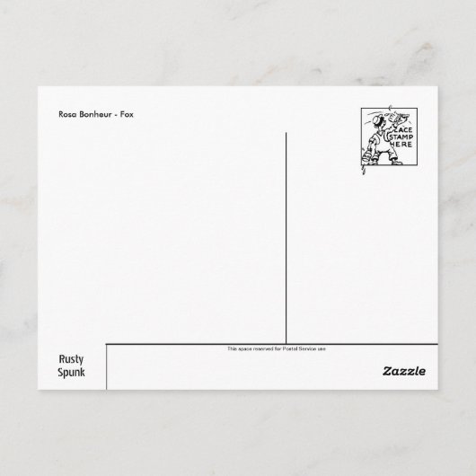 Briefkaart rode vos (Achterkant)