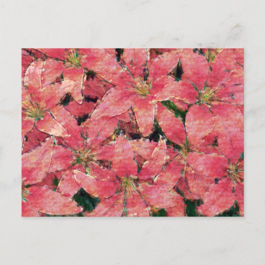 Briefkaart Rode Waterverf Lilies (Voorkant)